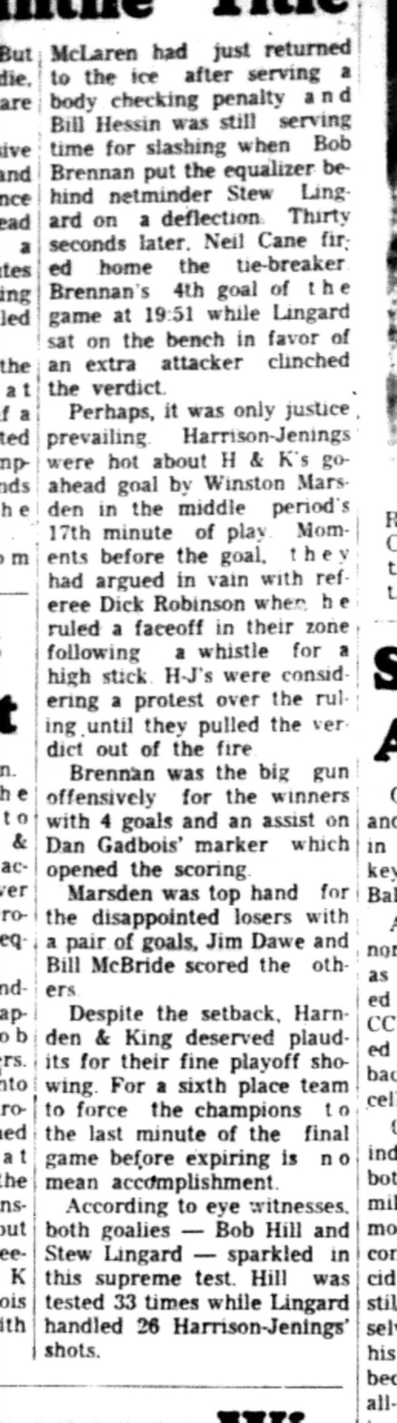 1966-04-20 Hockey -Men -Gores Landing Wins Mercantile League-C