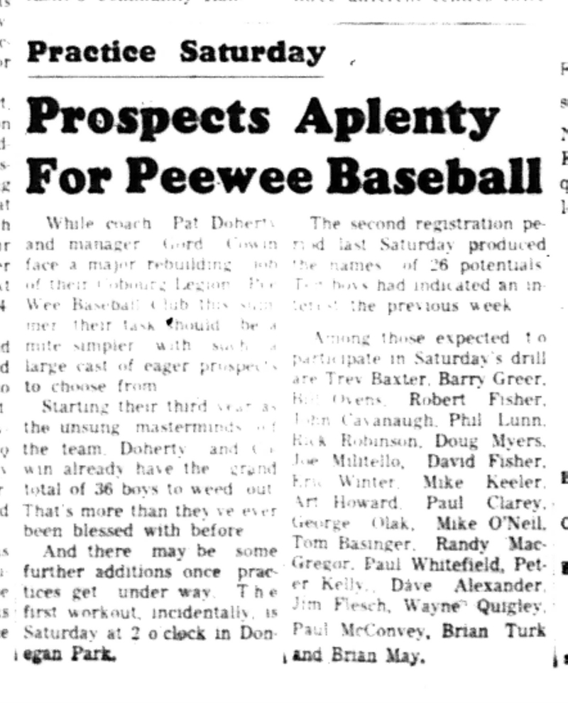 1966-04-27 Baseball -Boys -Plenty Players For Peewees