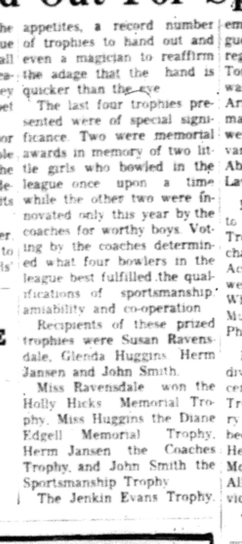 1966-04-27 Bowling -Mixed -Childrens League Closing Banquet-C