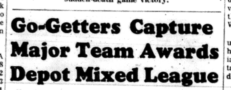 1966-04-27 Bowling -Mixed -Depot Mixed League Winners-A
