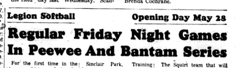 1966-05-11 Softball -Boys -CLMSL-Games To Be On Fridays-A