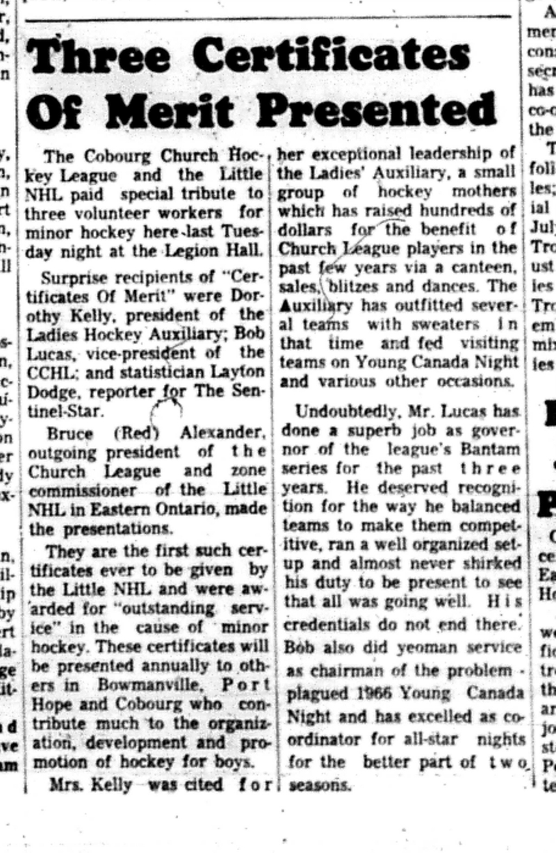 1966-05-18 Hockey -Boys -CCHL Certificates Handed Out