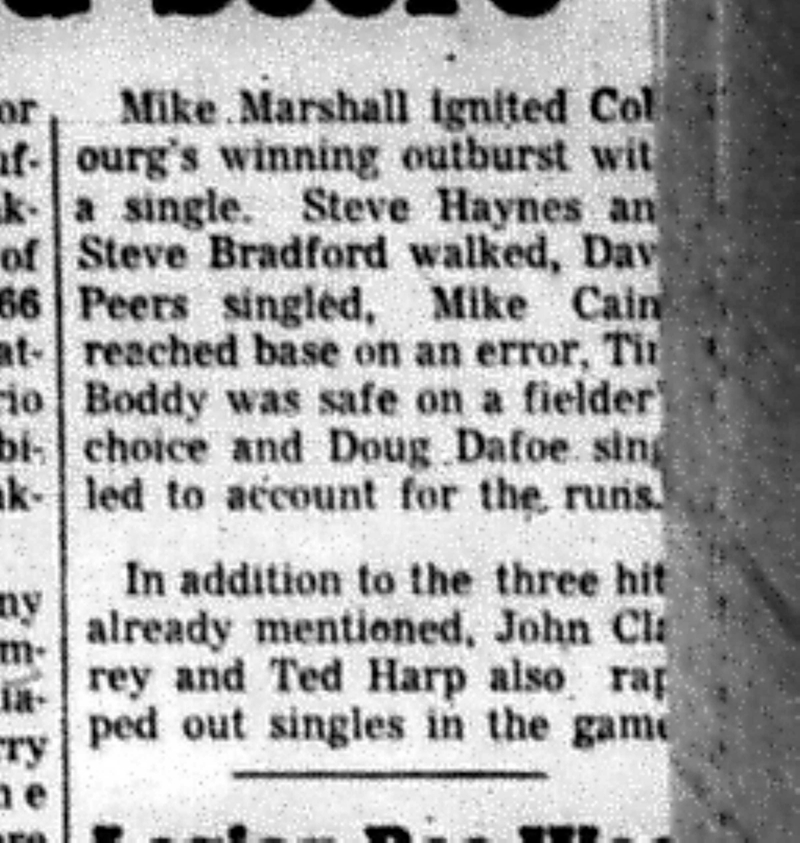 1966-05-25 Baseball -Boys -Cobourg Angels at Frankford-C