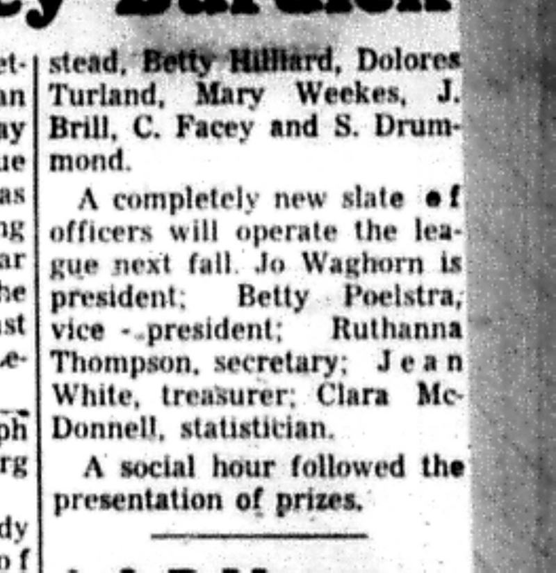 1966-05-25 Bowling -Ladies -Sentinal Star Prize Handed Out-C