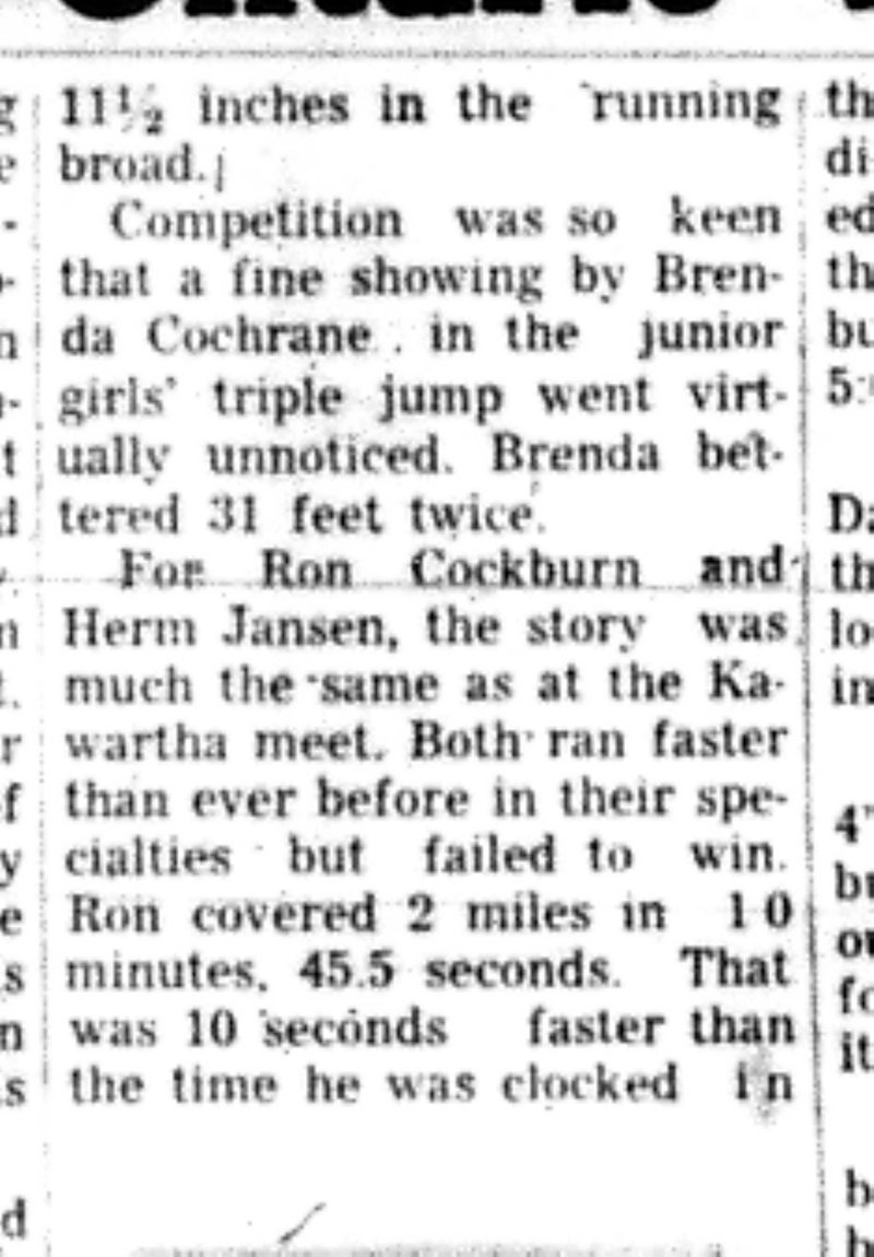1966-05-25 School -Track & Field -Boys -CDCI West Athlete Qualifies For OFSAA-C