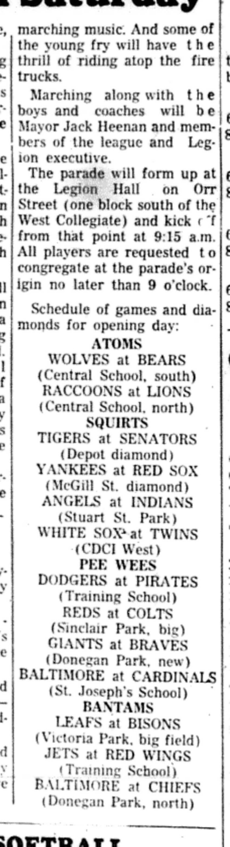 1966-05-25 Softball -Boys -Legion Softball Opening Day Parade-C