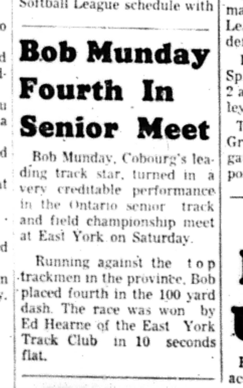 1966-05-25 Track & Field -Boys -Cobourg Runner Fourth At East York
