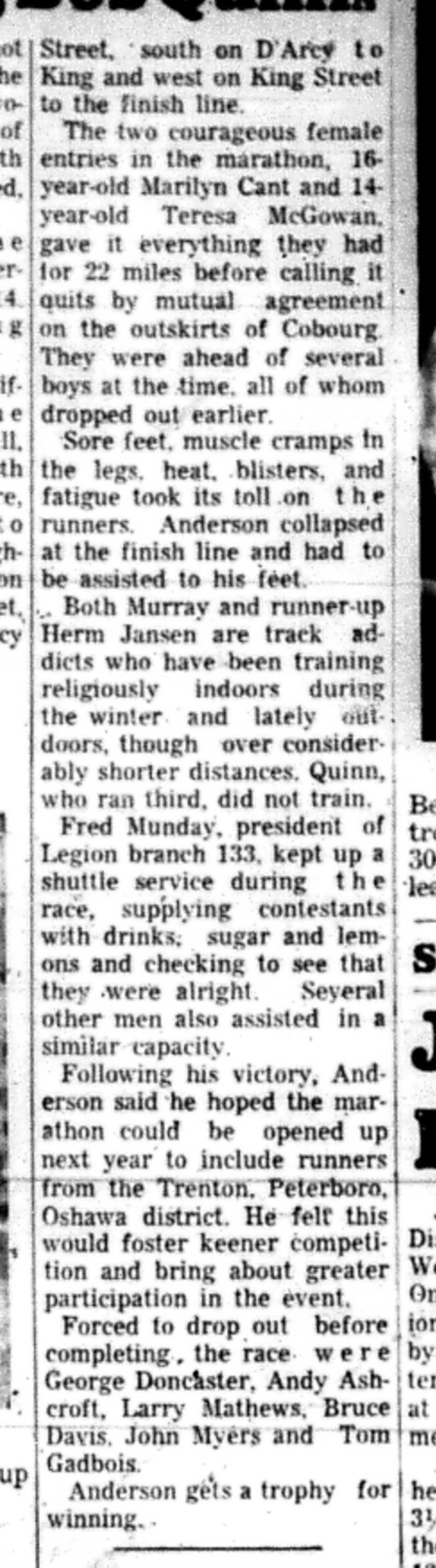 1966-05-25 Track & Field -Mixed -Cobourg Marathon Finishers-C