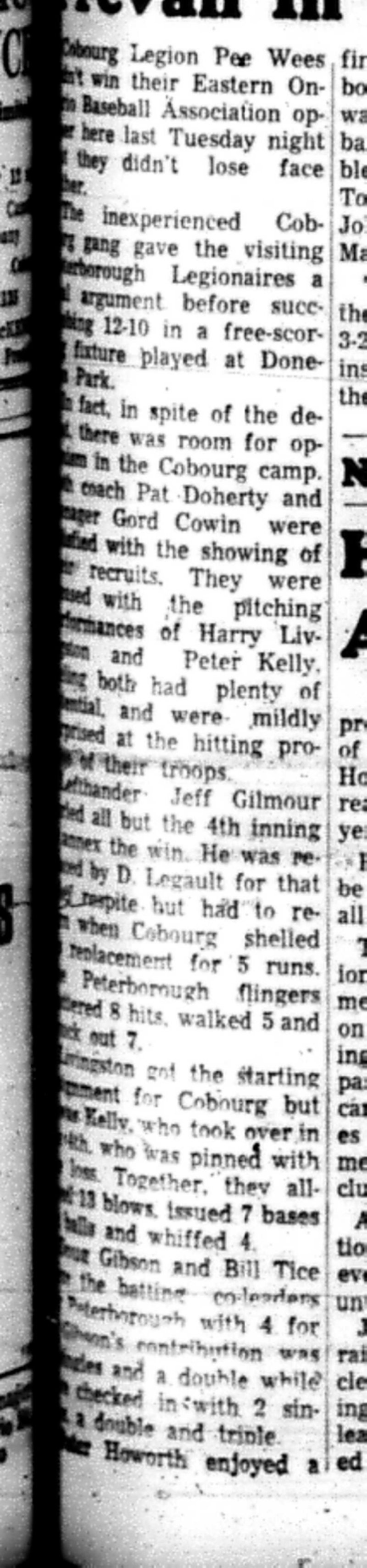 1966-06-01 Baseball -Boys -Cobourg vs Peterborough-B