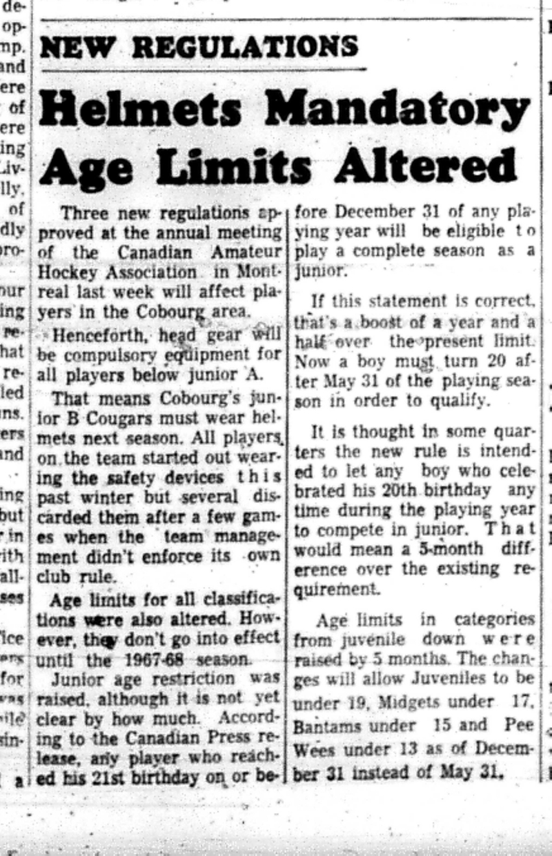 1966-06-01 Hockey -Boys -New Regulations For Hockey Club