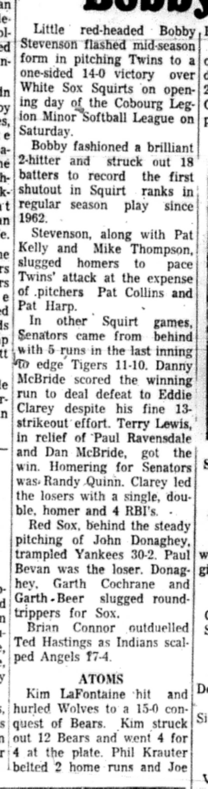 1966-06-01 Softball -Boys -CLMSL-Twins vs White Sox-B