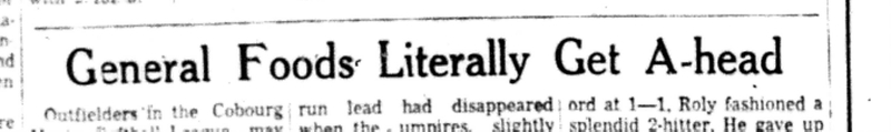 1966-06-01 Softball -Men -General Foods vs Baltimore-A