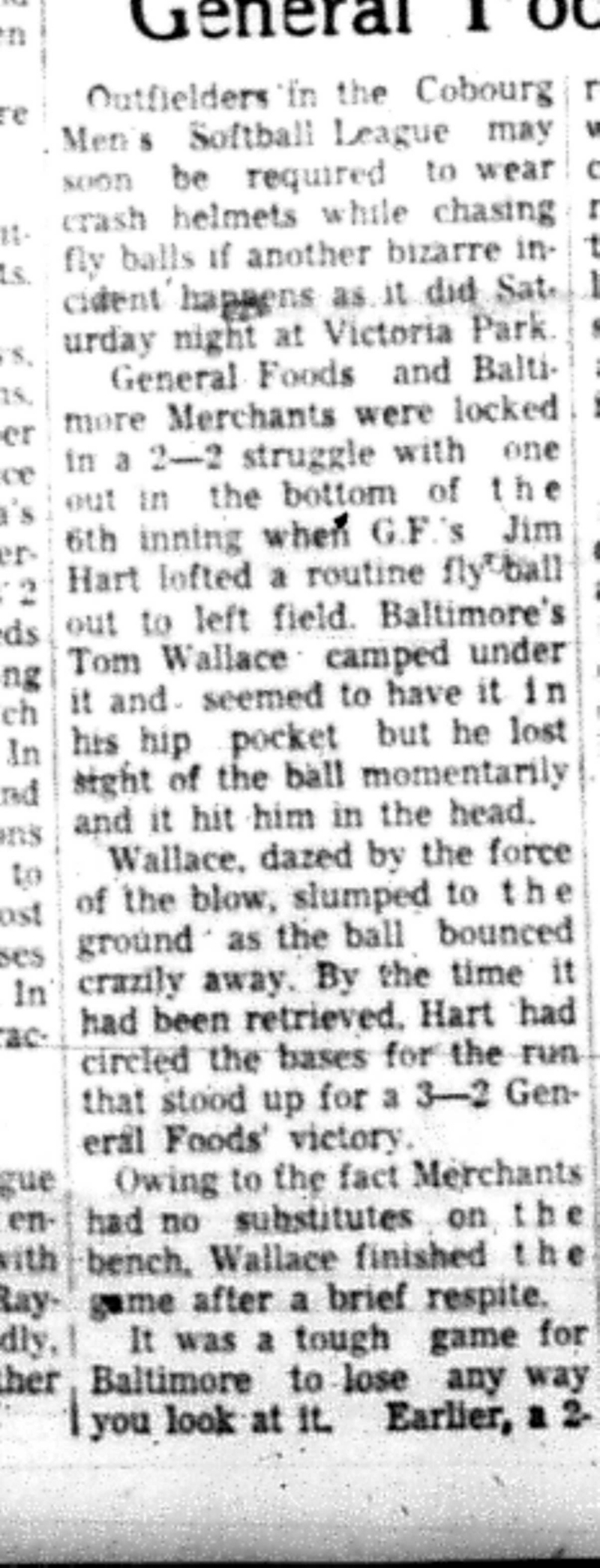1966-06-01 Softball -Men -General Foods vs Baltimore-B