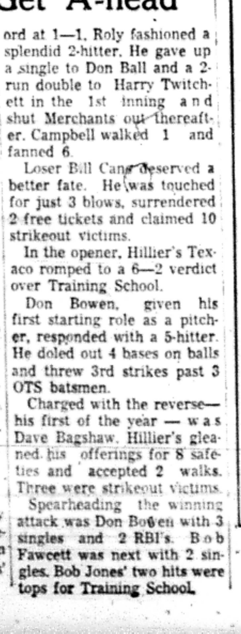 1966-06-01 Softball -Men -General Foods vs Baltimore-D