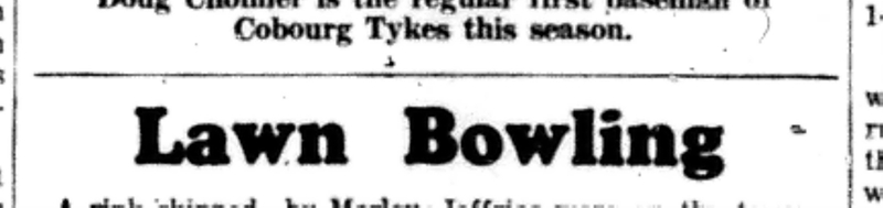 1966-06-07 Lawn Bowling -Mixed -Cobourg Club Results-A