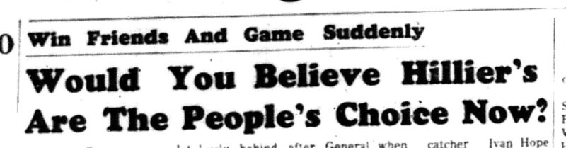 1966-06-07 Softball -Men -CMSL-Hilliers vs General Foods-A
