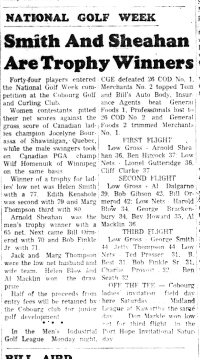 1966-06-15 Golf -Men -Cobourg Golf Trophy Winners