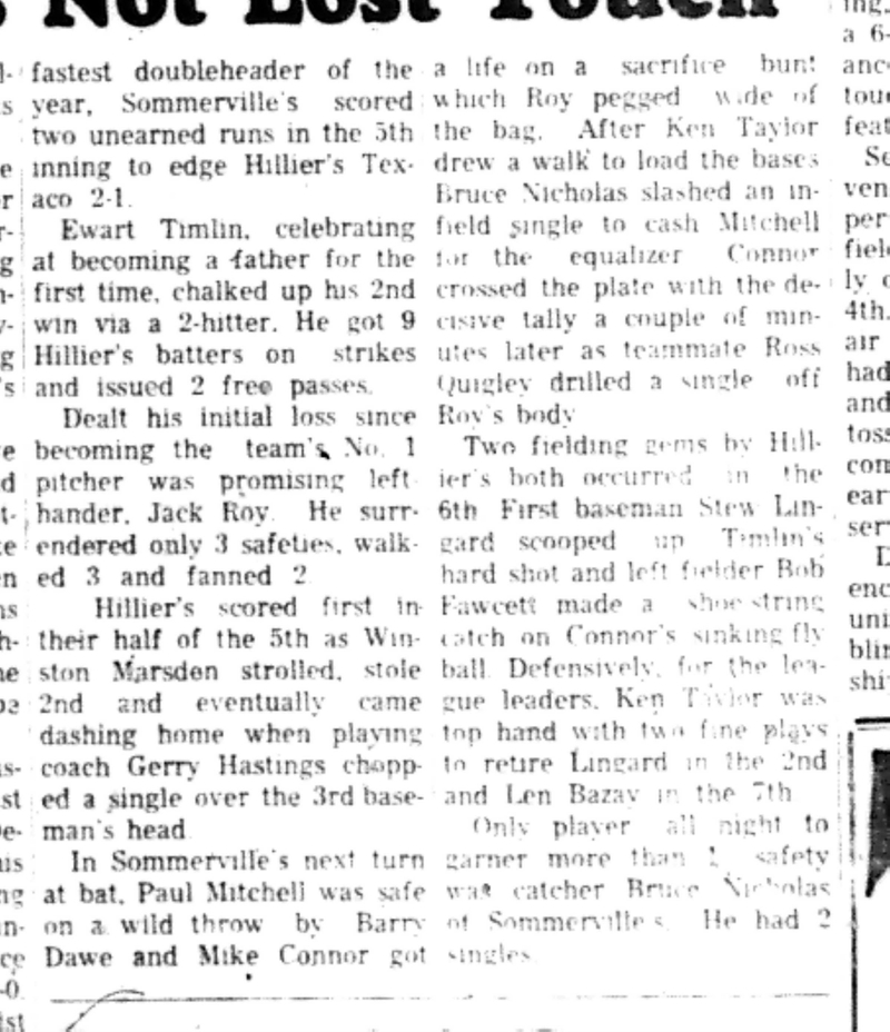 1966-06-15 Softball -Men -CMSL-Sommerville vs Winchester-C