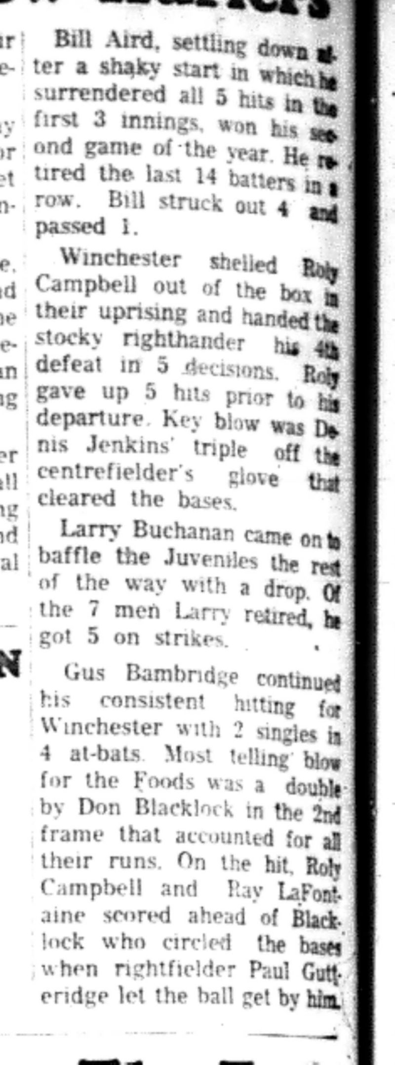 1966-06-15 Softball -Men -CMSL-Training School vs Hilliers-D