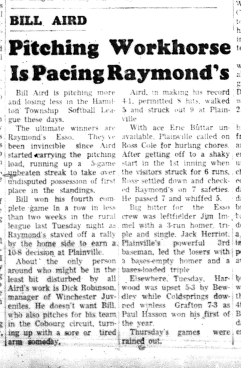1966-06-15 Softball -Men -HTSL-Plainville vs Esso
