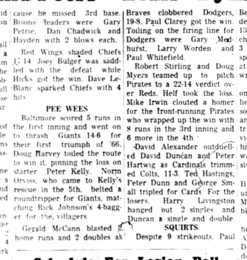 1966-06-22 Softball -Boys -CLMSL-Leafs vs Baltimore-C