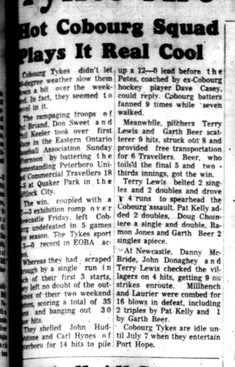 1966-06-29 Baseball -Boys -Cobourg vs Peterborough