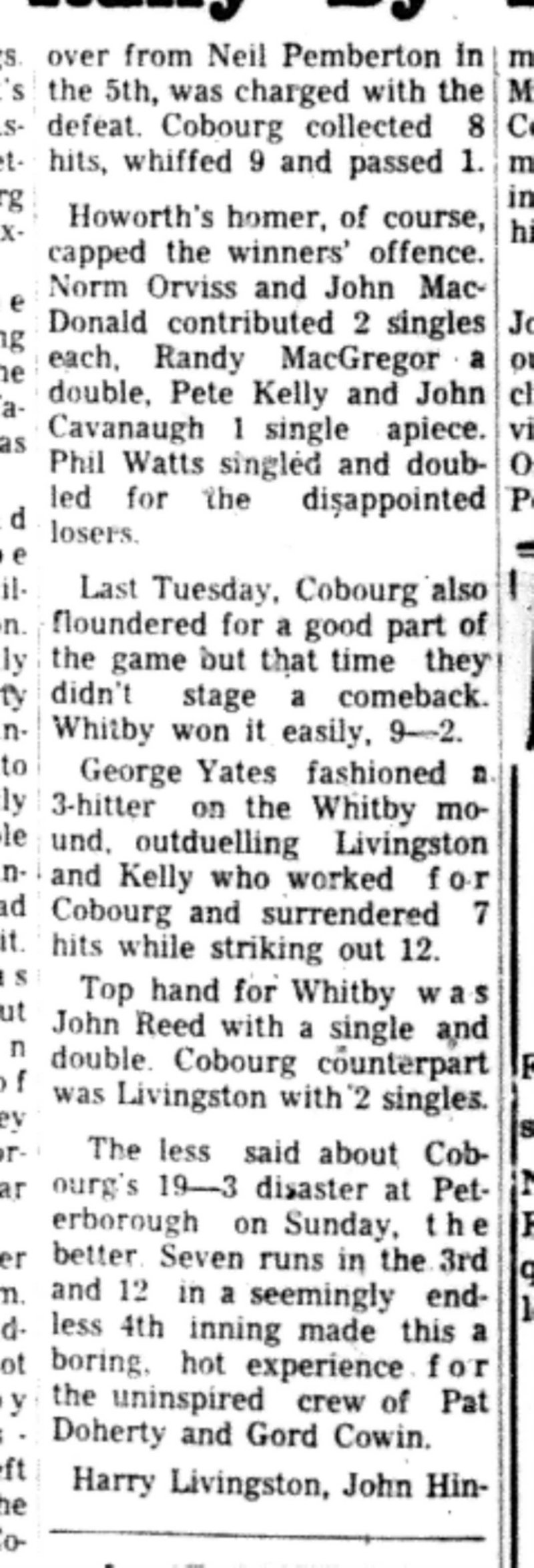 1966-06-29 Baseball -Boys -Cobourg vs Port Hope-C