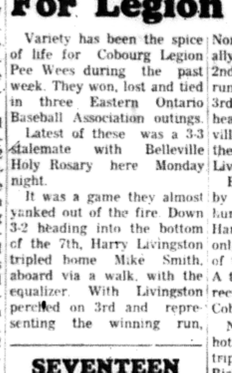 1966-07-06 Baseball -Boys -Cobourg vs Belleville-B