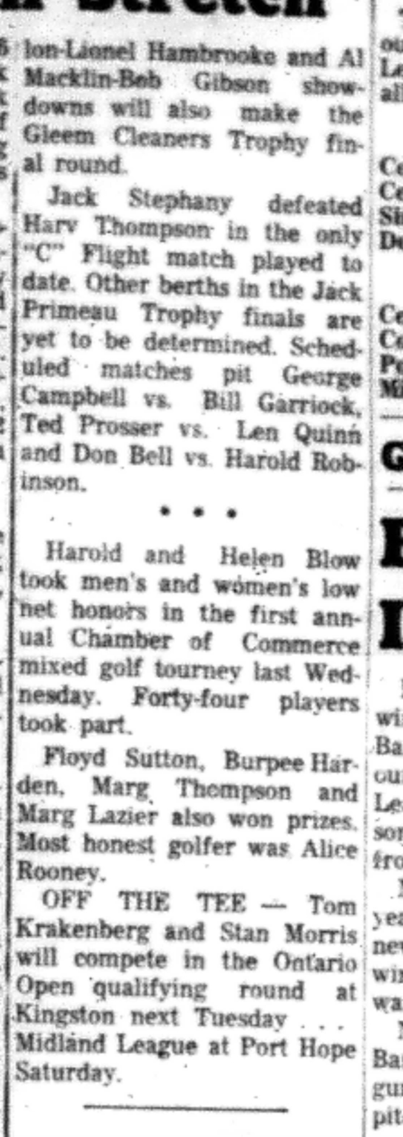 1966-07-06 Golf -Men -Cobourg Club Leaders-C