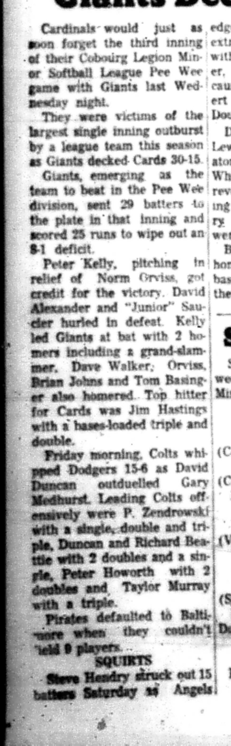 1966-07-06 Softball -Boys -CLMSL-Giants vs Cardinals-B