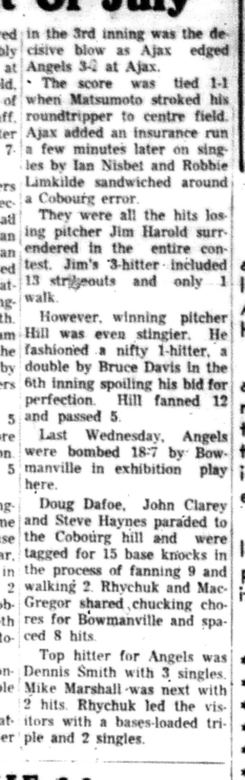 1966-07-06 Softball -Boys -Cobourg vs Peterborough-D