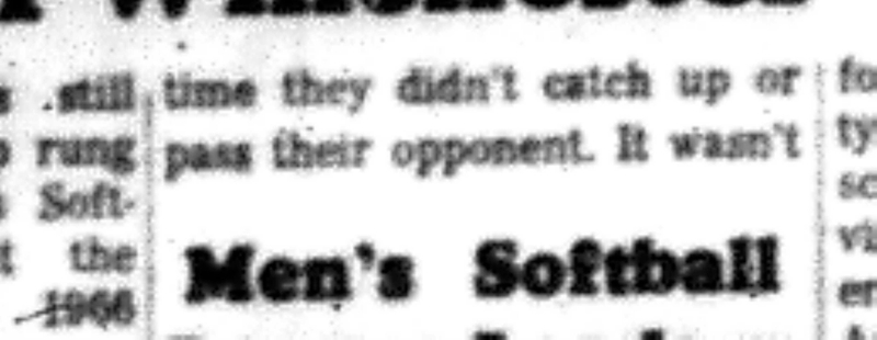 1966-07-06 Softball -Men -CMSL-General Foods vs Winchester-C