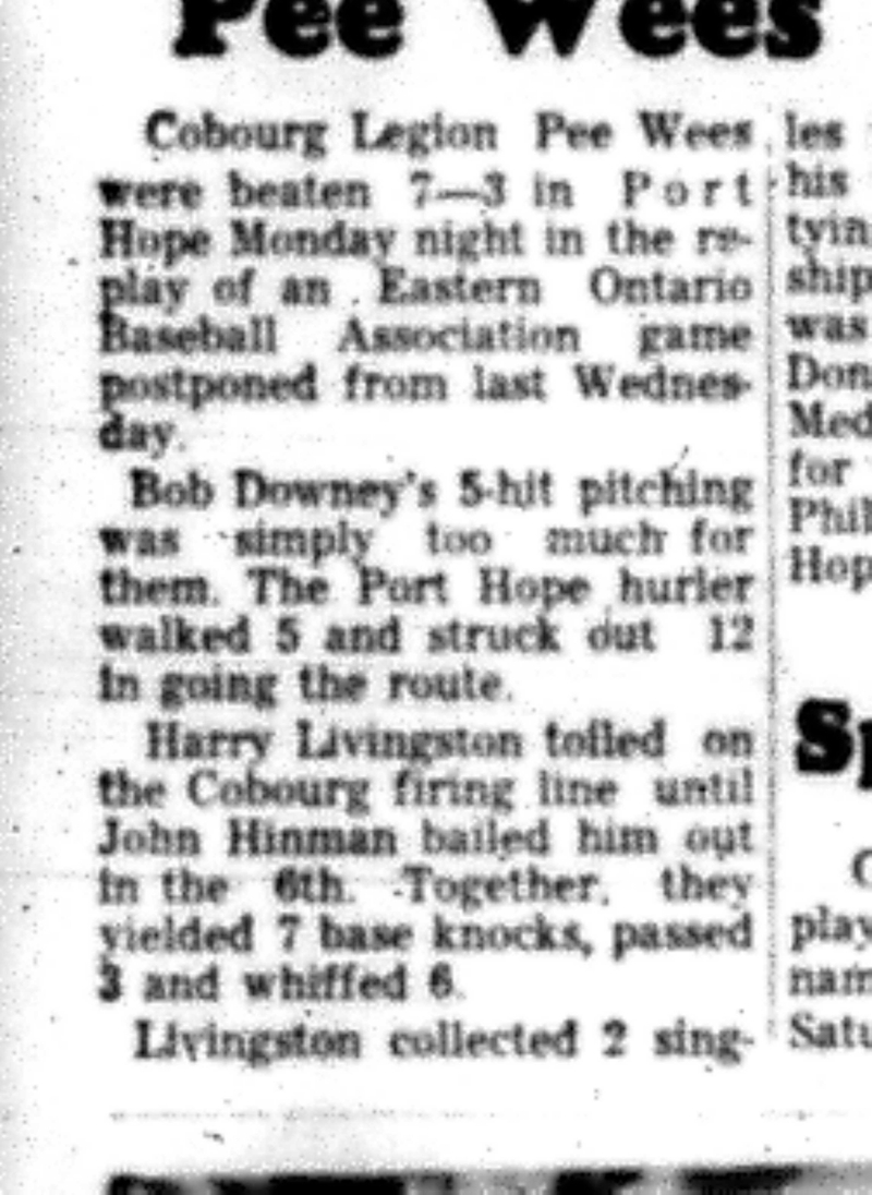 1966-07-13 Baseball -Boys -Cobourg vs Port Hope-B