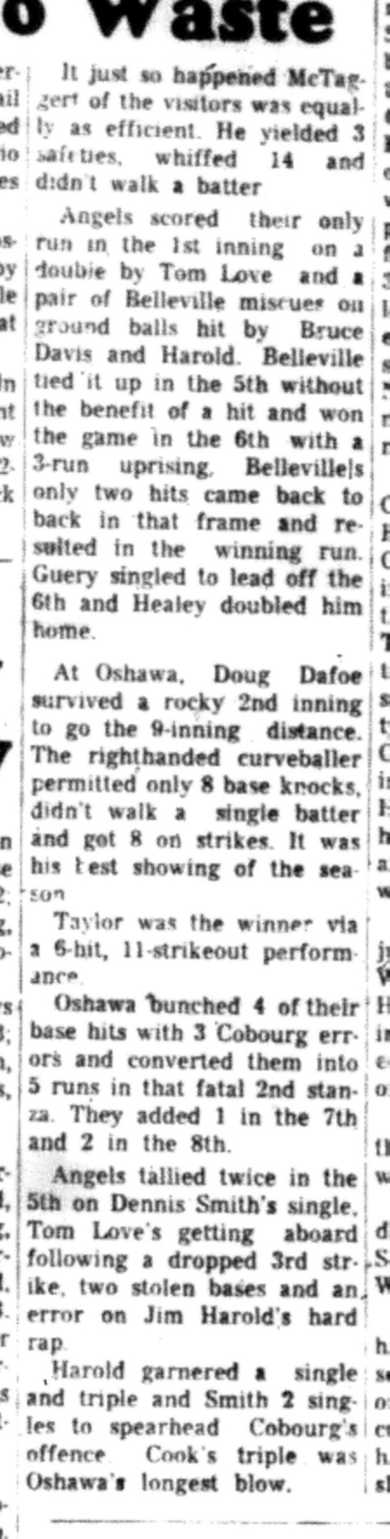 1966-07-20 Baseball -Boys -Cobourg In Slump-C