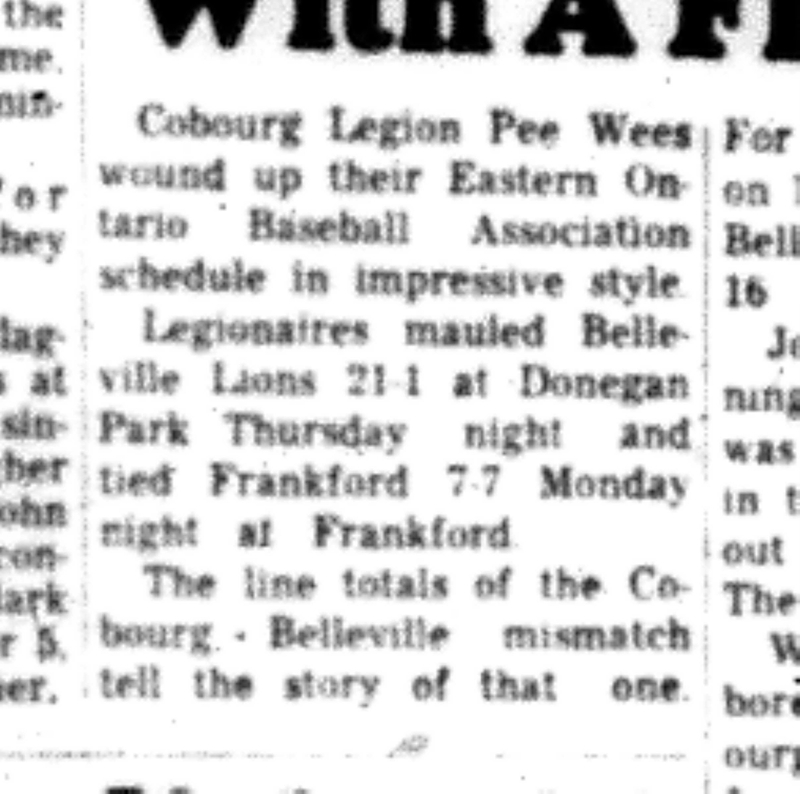 1966-07-20 Baseball -Boys -Cobourg vs Belleville-B