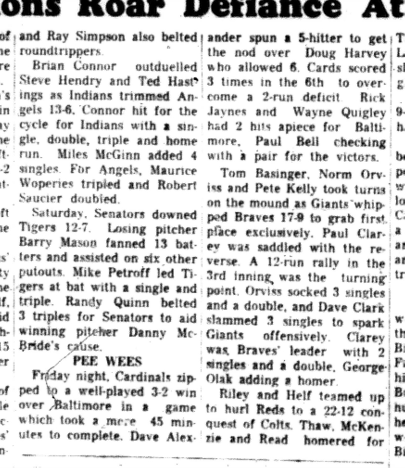 1966-07-20 Softball -Boys -CLMSL-Lions vs Wolves-B