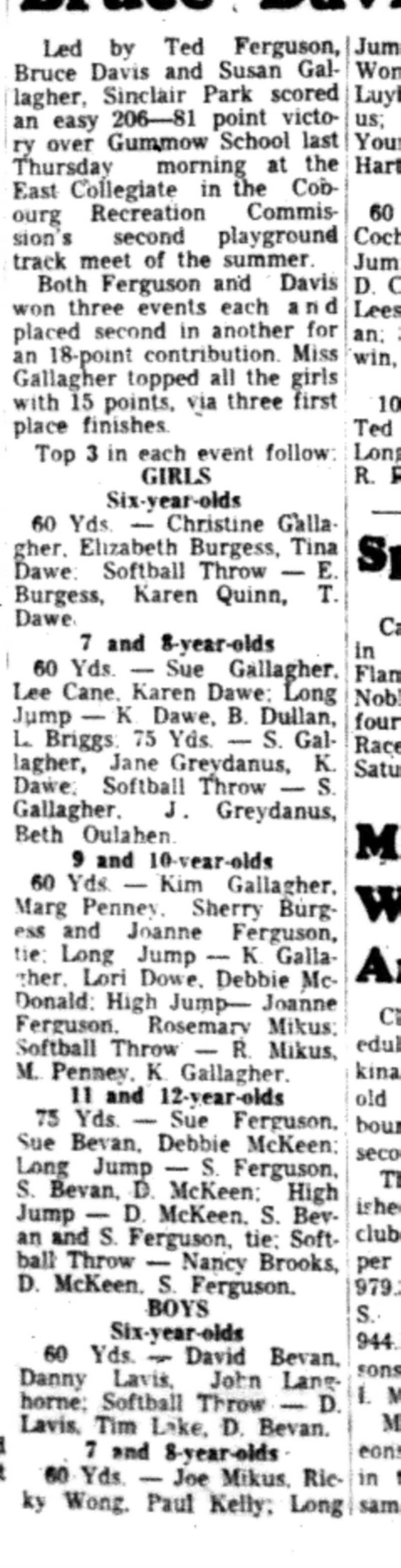 1966-07-20 Track & Field -Mixed -Cobourg Club At Track Meet-C