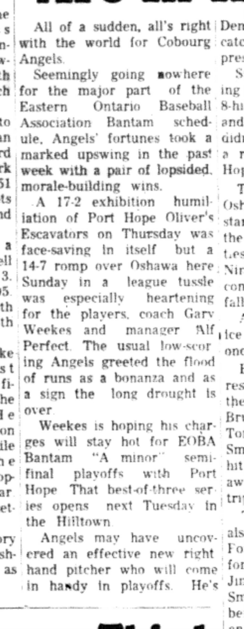 1966-07-27 Baseball -Boys -Cobourg Angels vs Port Hope-B