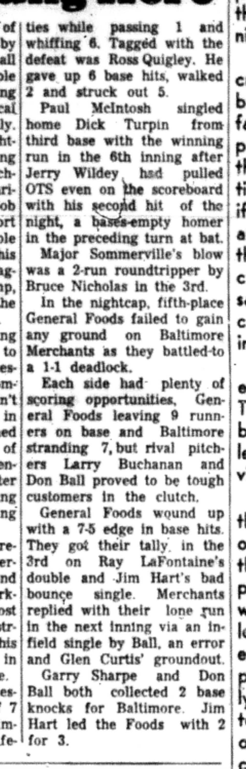 1966-07-27 Softball -Men -CMSL-Training School vs Sommerville-C