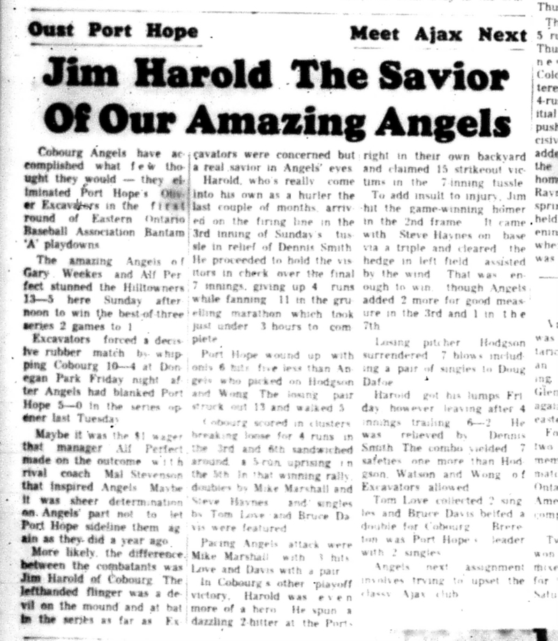 1966-08-10 Baseball -Boys -Cobourg vs Port Hope