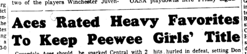 1966-08-10 Softball -Girls -CDGSL-Aces vs Central-A