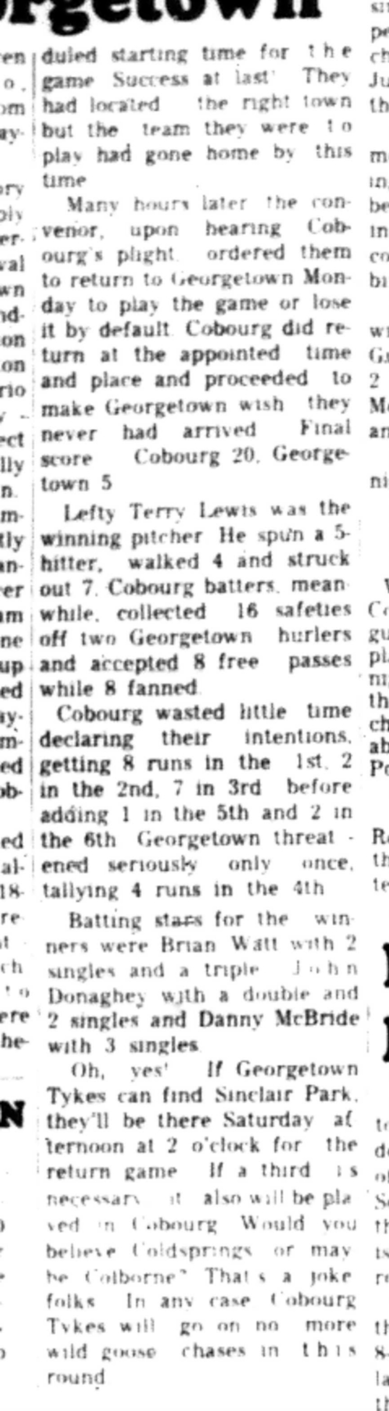 1966-08-24 Baseball -Boys -Cobourg vs Georgetown-C