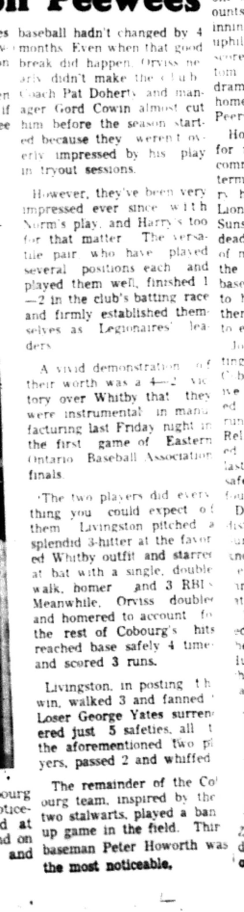 1966-08-24 Baseball -Boys -Cobourg vs Whitby-C