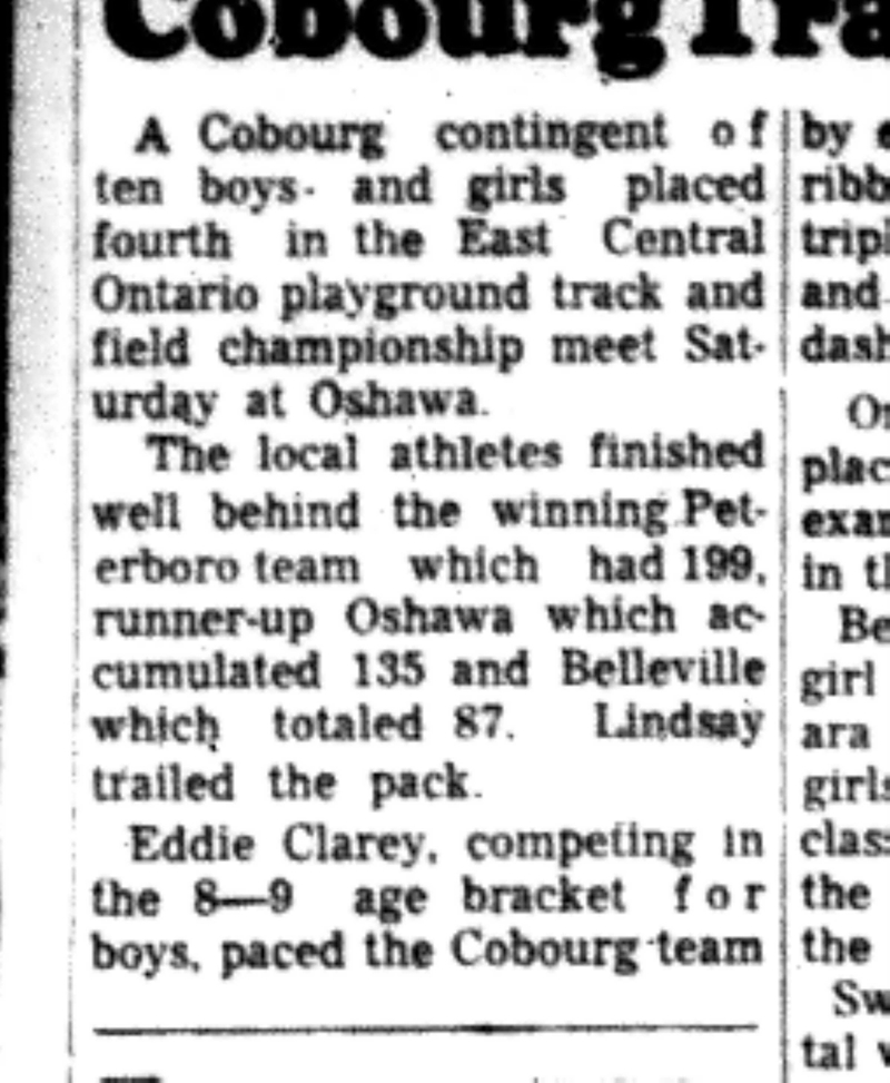 1966-08-24 Track & Field -Boys -Cobourg Track Club Leader-B