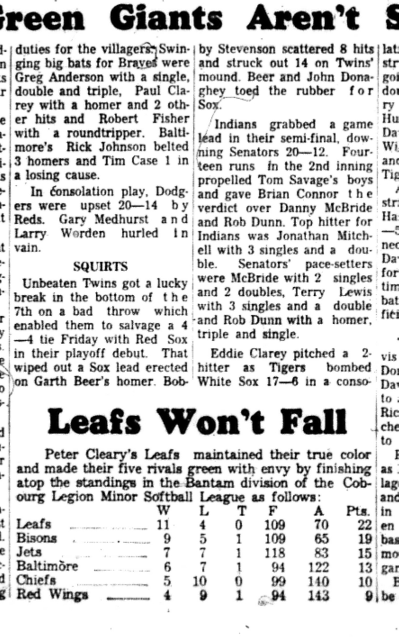 1966-09-07 Softball -Boys -CLMSL-Giants vs Cards-C