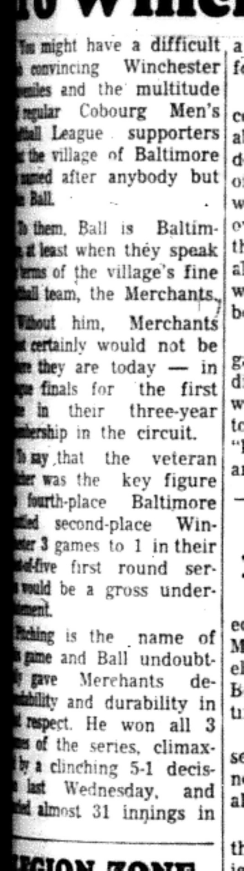 1966-09-07 Softball -Men -CMSL-Balltimore vs Winchester-B
