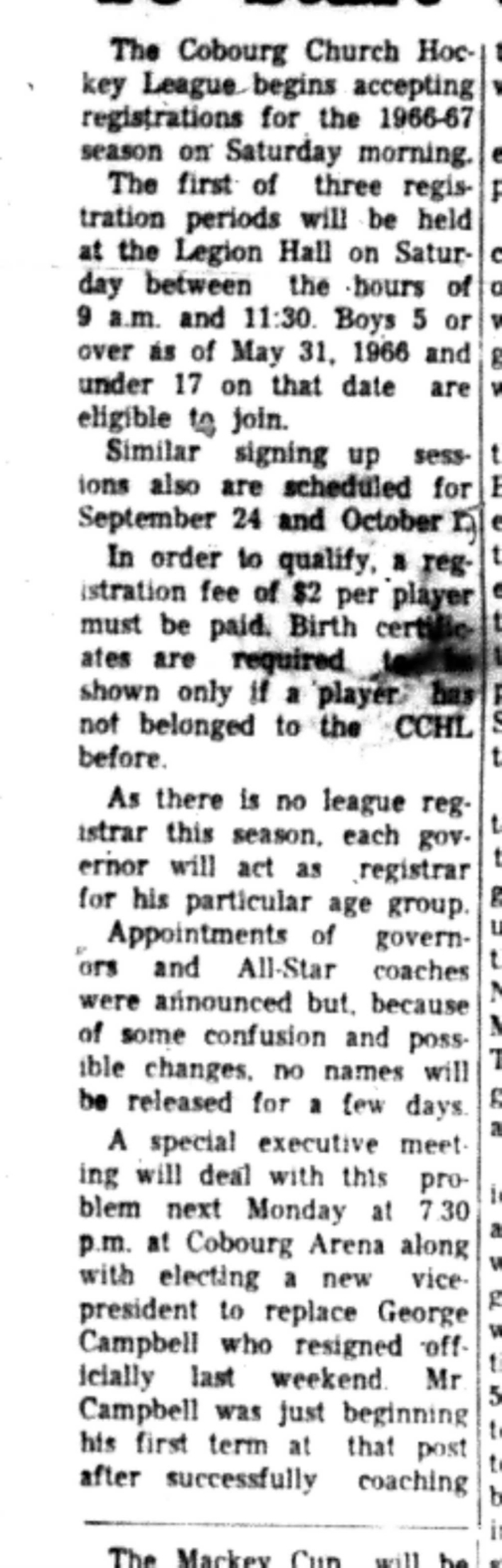 1966-09-14 Hockey -Boys -CCHL Registration-B