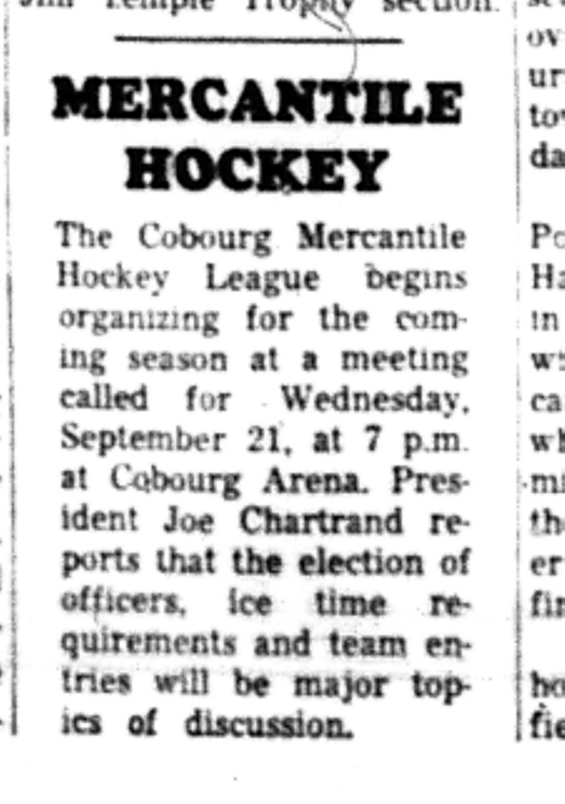 1966-09-14 Hockey -Men -CMHL Begins Organizing