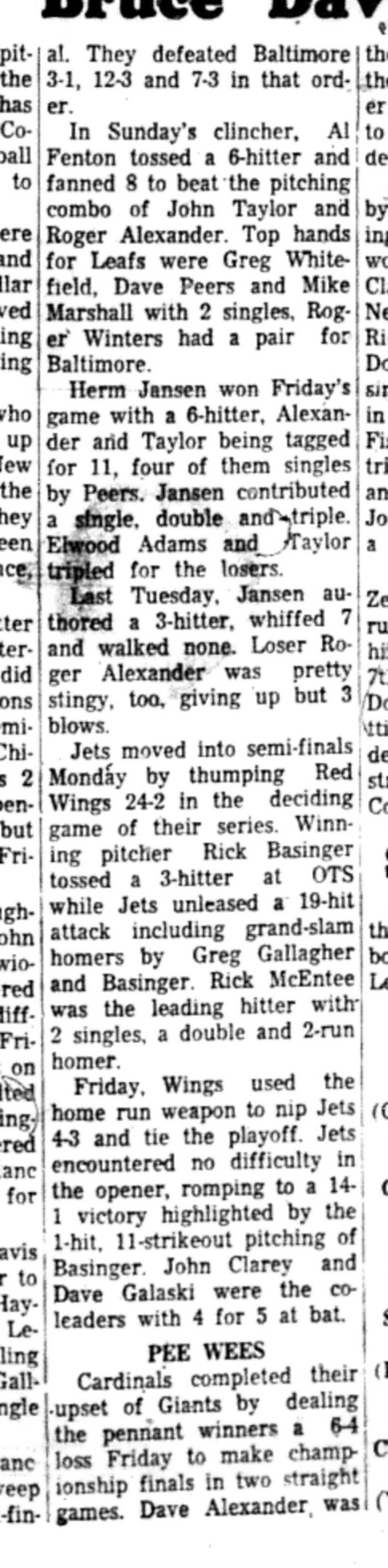 1966-09-14 Softball -Boys -CLMSL-Chiefs vs Bisons-C