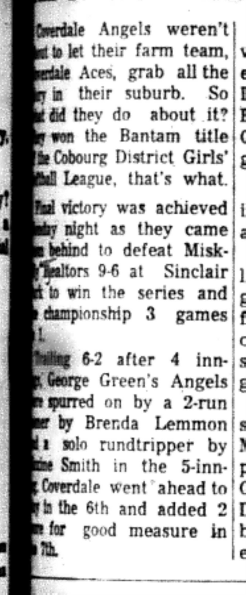 1966-09-14 Softball -Girls -CDGSL-Angels vs Aces-B